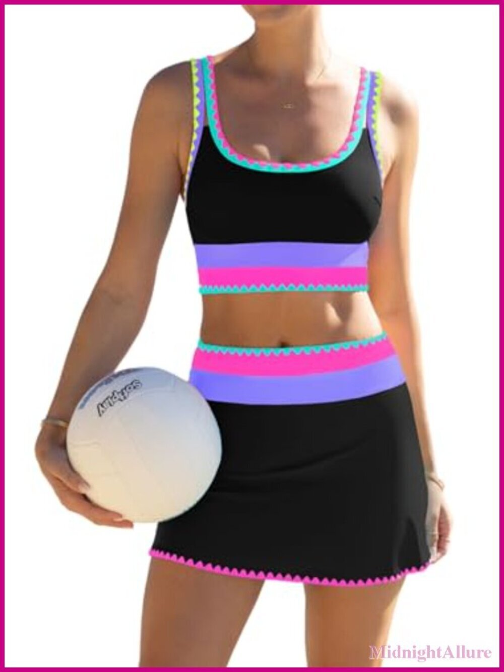 High Waisted Tummy Control Bikini Set 3 Piece with Skirt